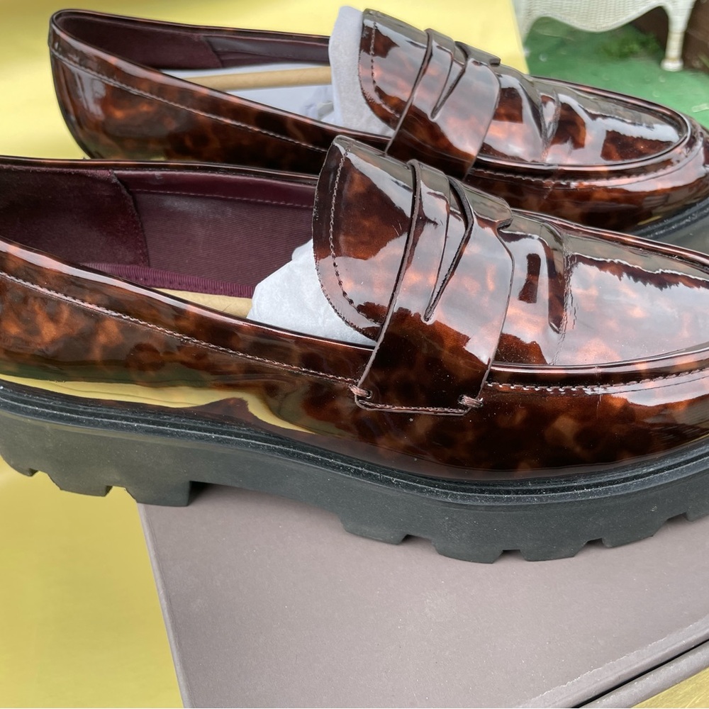 Franco Sarto Brown Platform Loafers